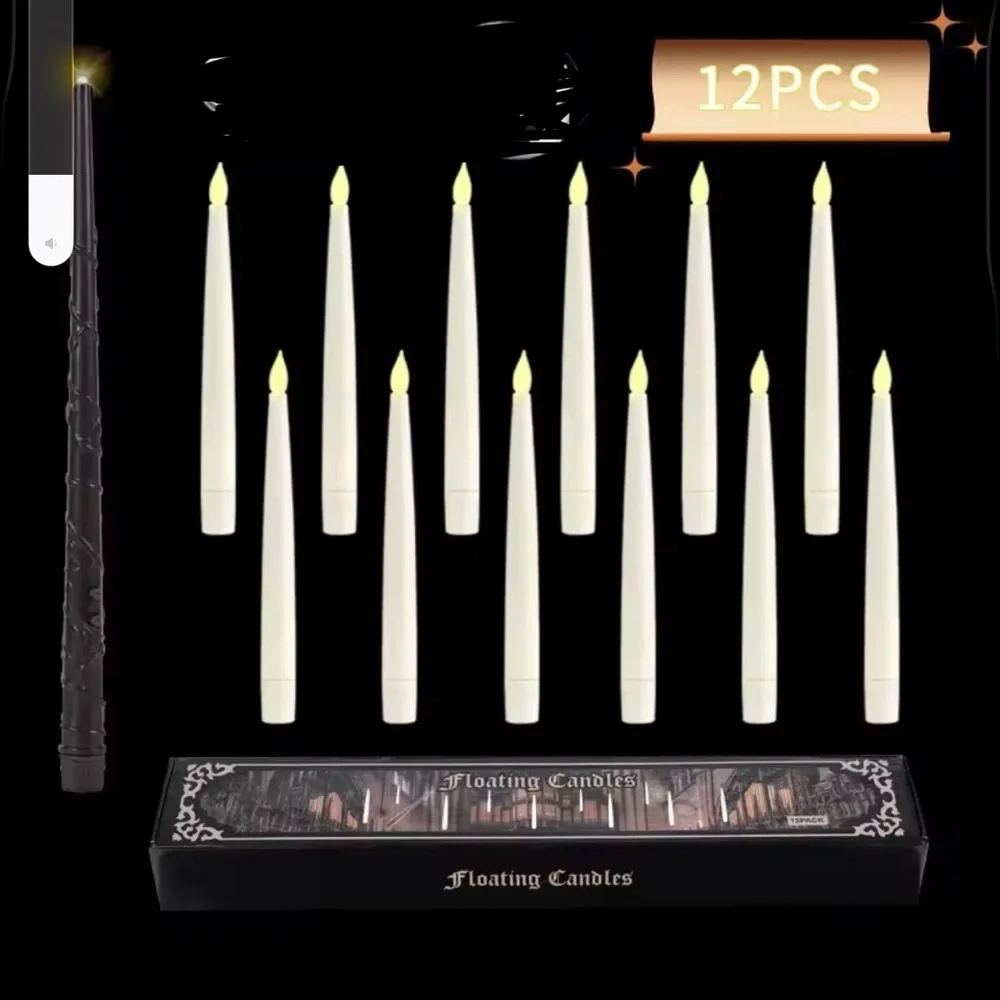 12 Harry Potter Floating Candles with Remote Control LED Decor